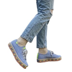 KEDS Women's Sz 9 TRIPLE KICK Platform AZTEC GEO Embroidered Cornflower …